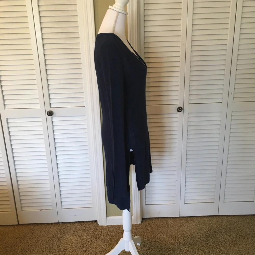 Free People Long Knit Deep Blue Stylish Tunic Top